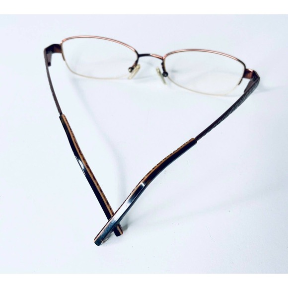 Coach Brown Metal Rectangular Frame Glasses - Picture 5 of 10